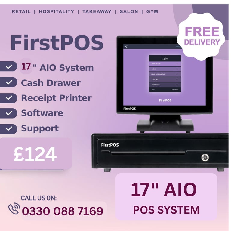 image for 17 Inch Touchscreen EPOS POS Cash Register Till System for Retail, Hospitality, Takeaway and Salon