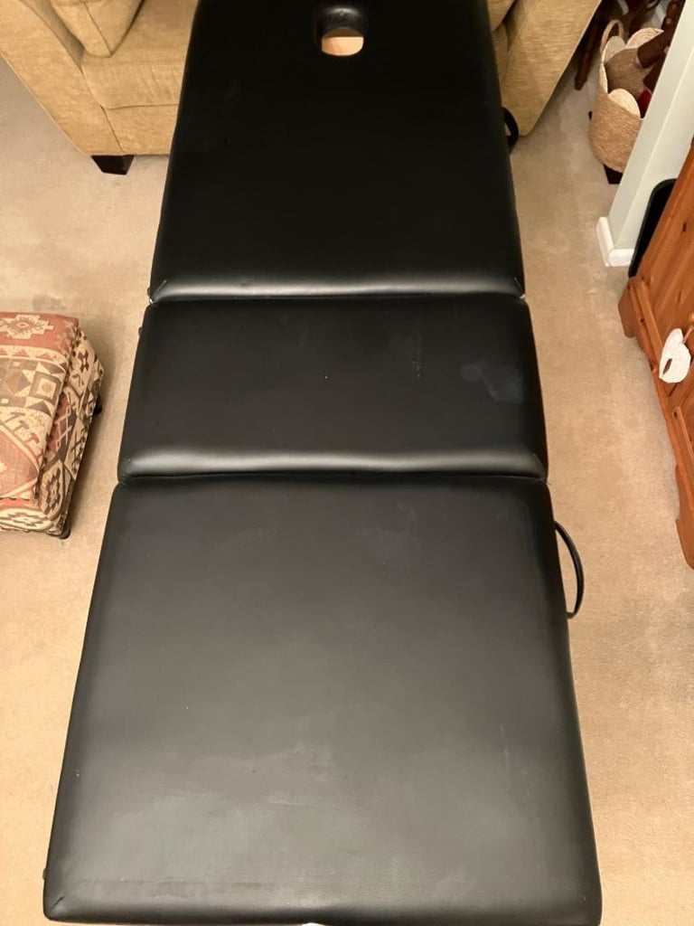image for Imperial Royal Touch Massage Couch/Bed (Black with Wooden Legs)