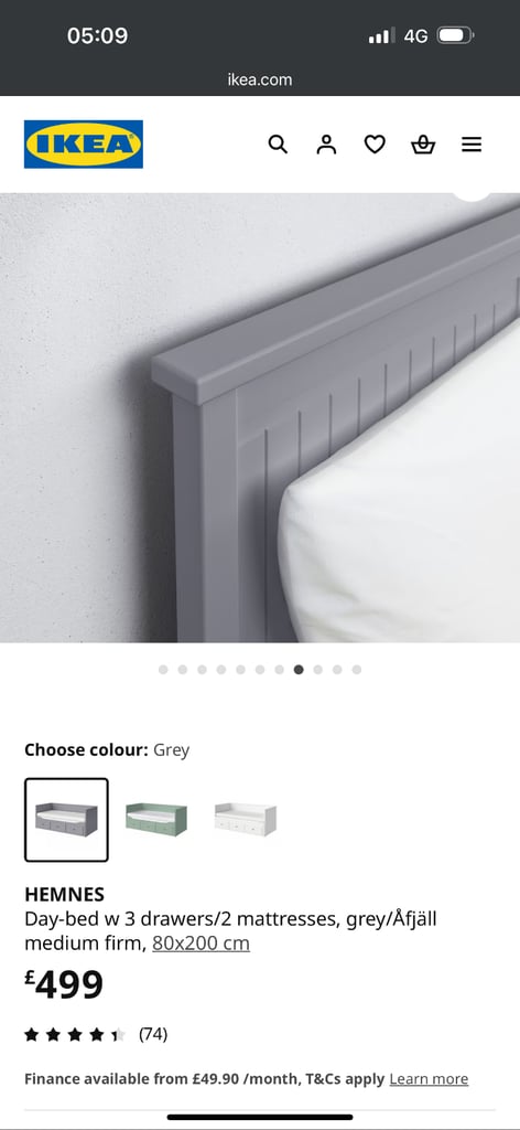 IKEA Hemnes day bed in grey
