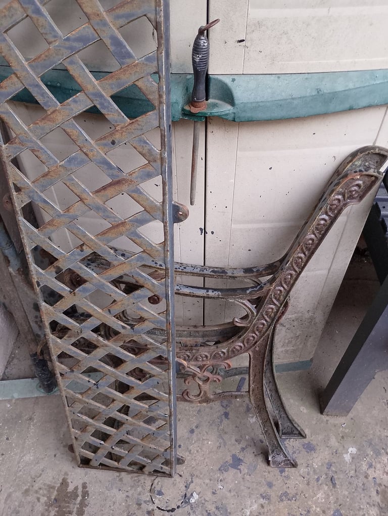 image for Cast iron garden bench set