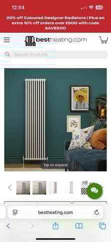 Milano Windsor White Traditional Vertical Triple Column Radiator
