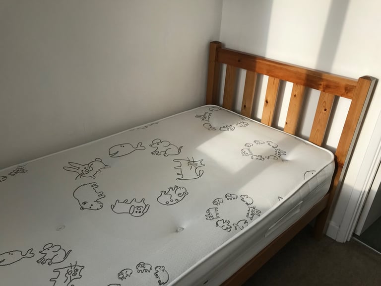 image for Free Single Pine Bed and Mattress