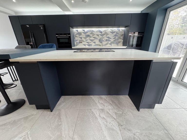 Large Matt Navy Kitchen Units + Appliances