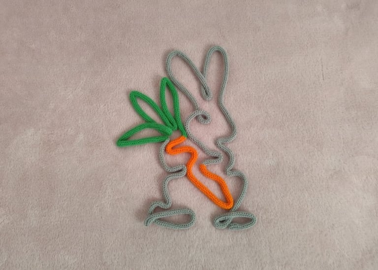 Easter bunny knitted wire art wall decoration 