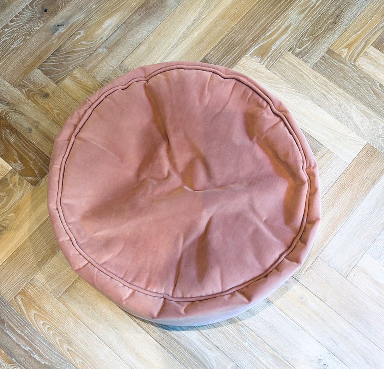 Pink Velvet Pouffe / Ottoman / Footrest 