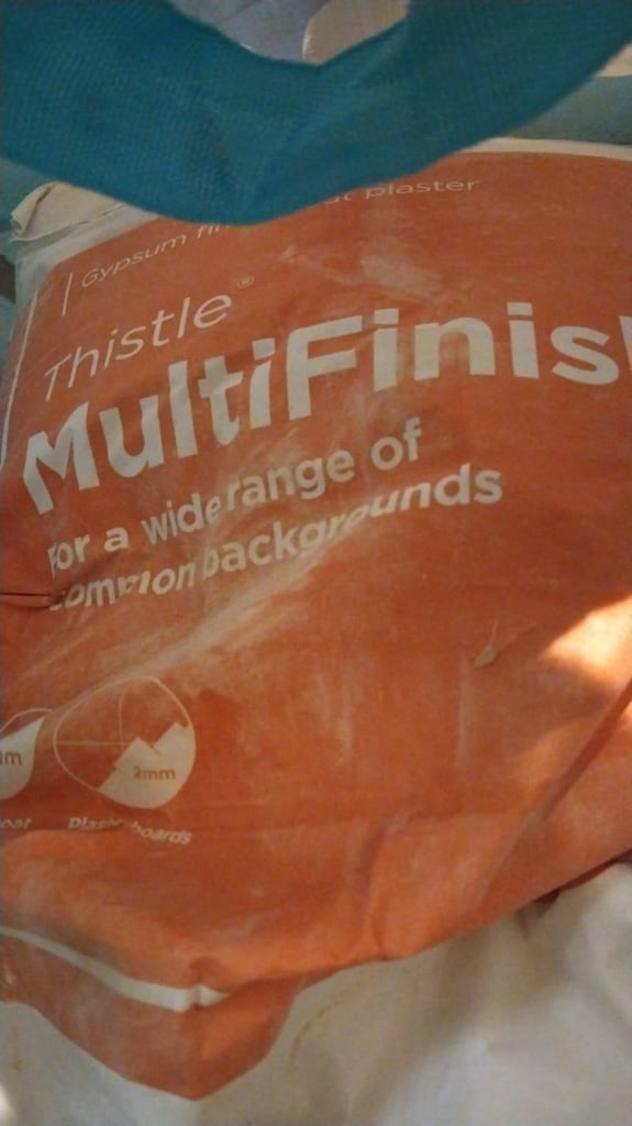 2/3rds of a bag of plaster, thistle multi finish, maybe 18kg left? opened today 16/10/25 in easton