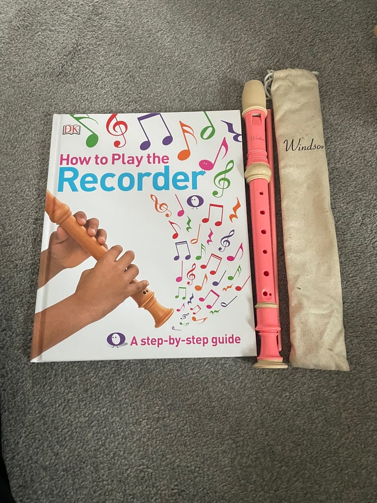 image for Brand New Pink Recorder and How to Play Book