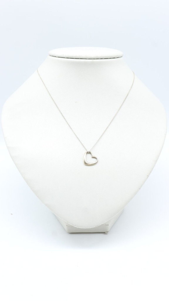 image for AE JEWELLERY-STERLING SILVER - Love Heart Pendant On A Fine Curb Chain 18 Inches