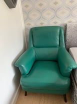 Green leather armchair 
