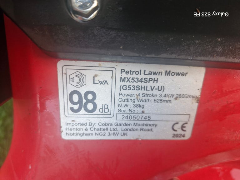 Cobra mx534sph lawnmower 