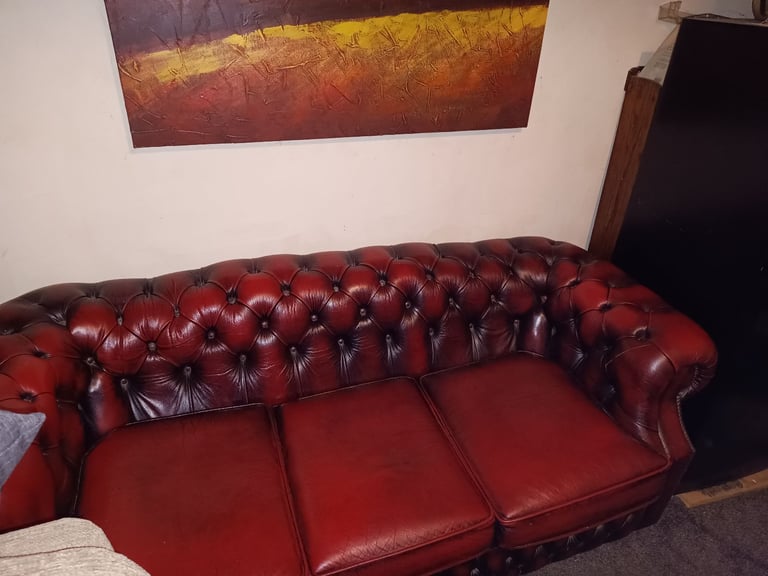Reproduction Chesterfield Oxblood Sofa
