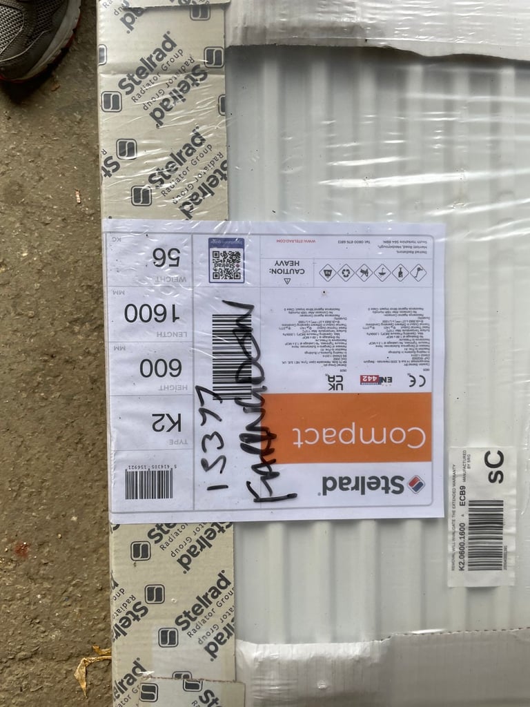 Stelrad Compact K2 600x1600 Radiator – White  BRAND NEW