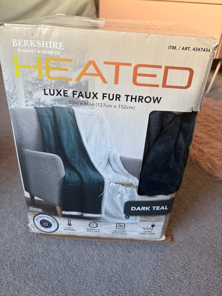 image for Heated Warm fur Throw Blanket 
