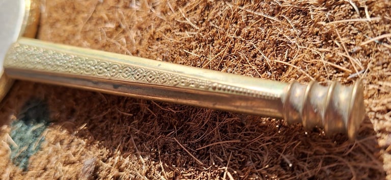 Vintage Handheld Brass Vanity Mirror