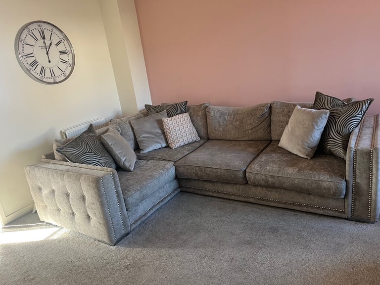 image for Corner couch, single seat and storage footstool