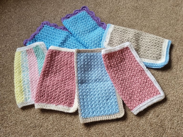 Hand-made Baby Doll's Crochet Blankets  £2.00 each. 