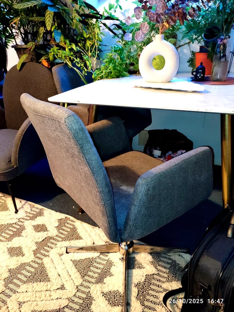 image for Set of Two Grey Very Good Quality Rotating Chairs - both for £35 