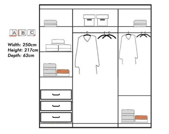 Brand New - Chicago Mirror Sliding Door Wardrobe - Grey - SAME/NEXT DAY DELIVERY