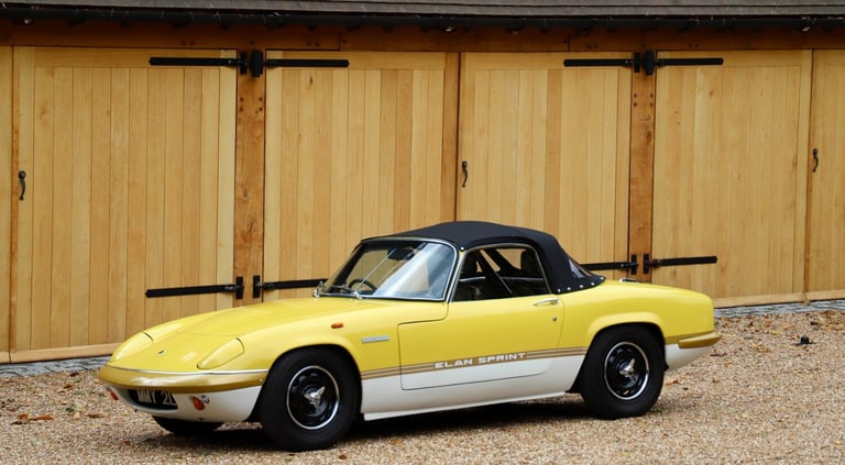 1972 Lotus Elan 1972.  £20k repaint in Lotus Yellow / Cirrus White. Mohair Hoo  PETROL Manual