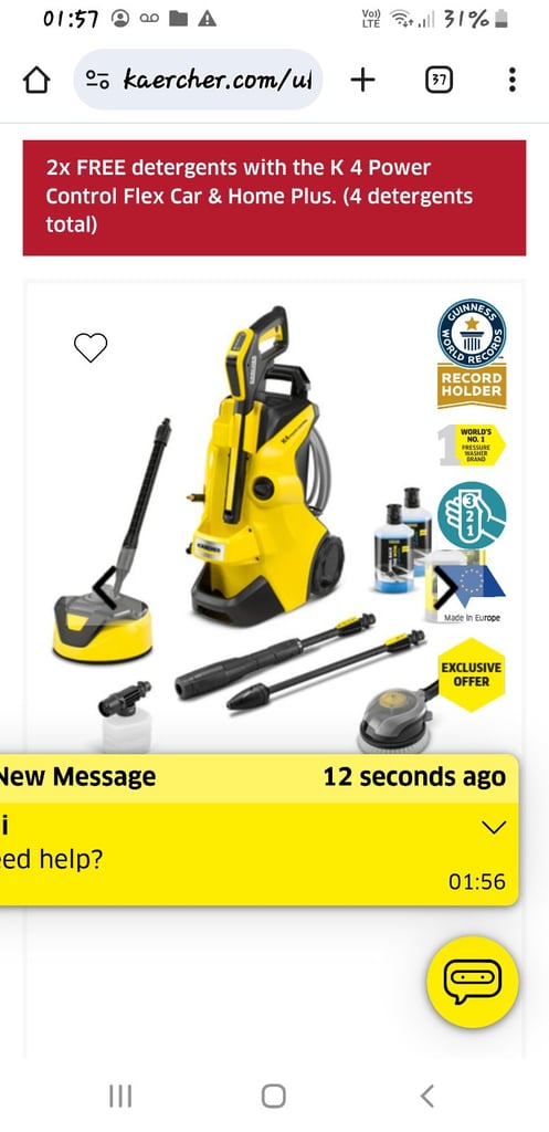 Karcher home and car pressure jet wash with all attachments.