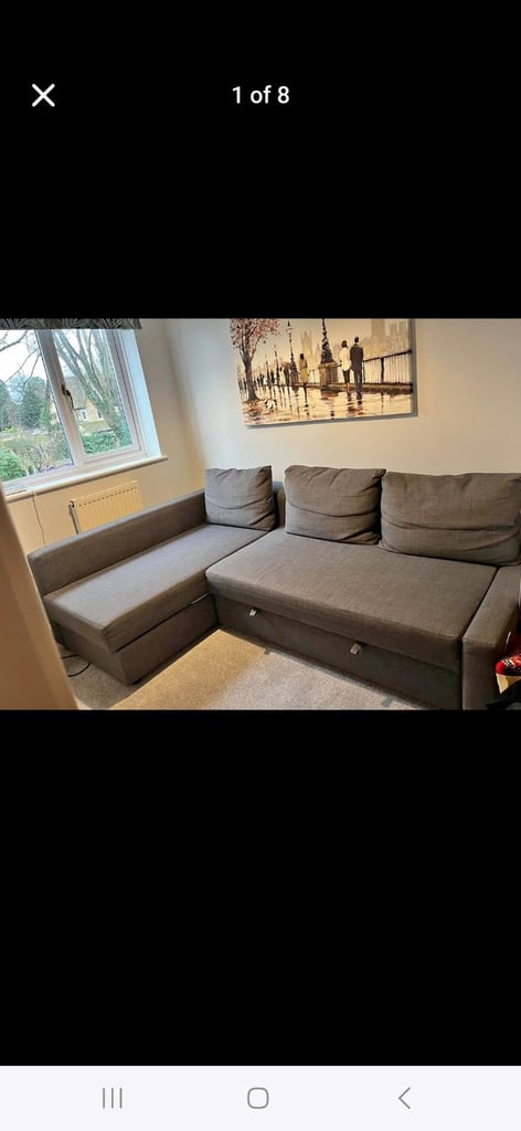 Can deliver beautiful grey ikea corner sofa bed very good condition 
