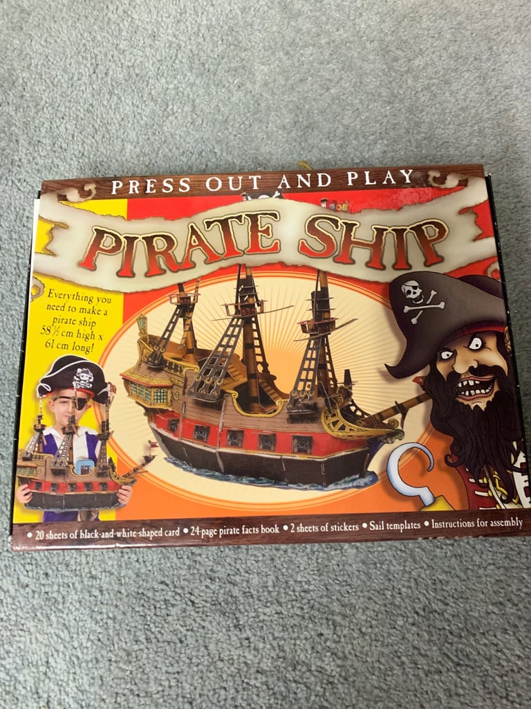 image for Press out and play Pirate Ship build your own ship 8 years and above 