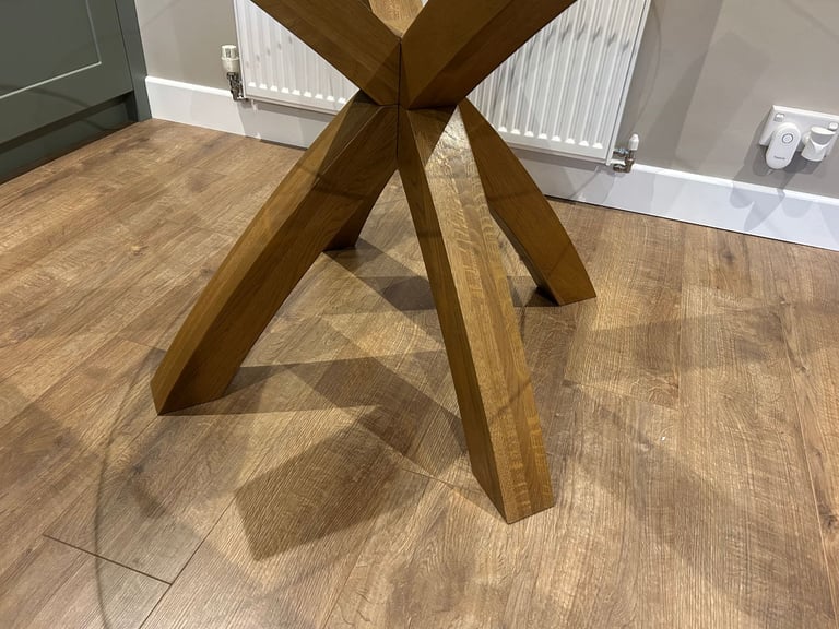 NEXT Glass Dining Table - Oak Legs