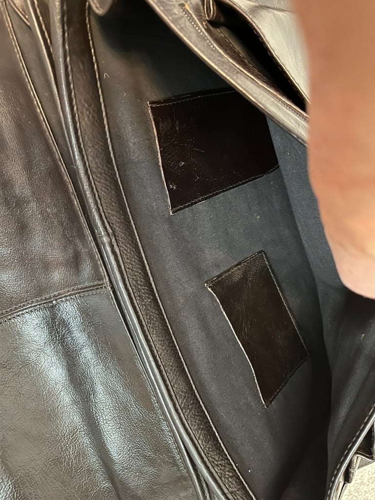 Cheney Vintage dark brown leather, traditional brass-lock briefcase