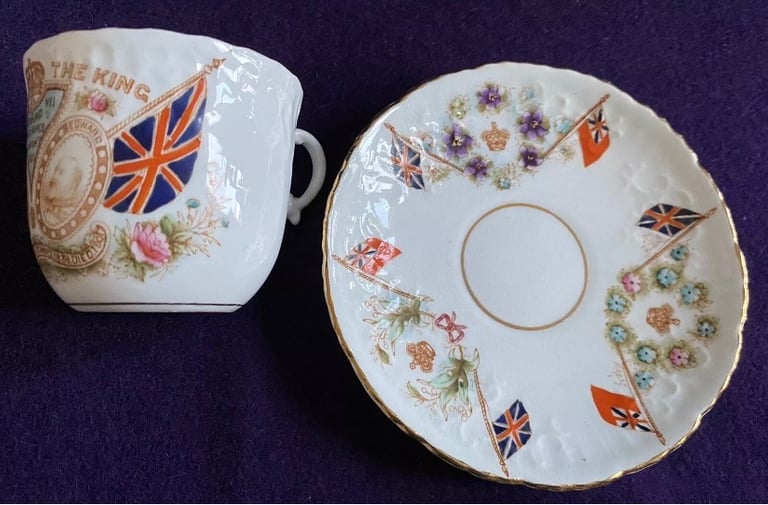 Commemorative Cup & Saucer Queen Victoria Edward VII Long Live The King  