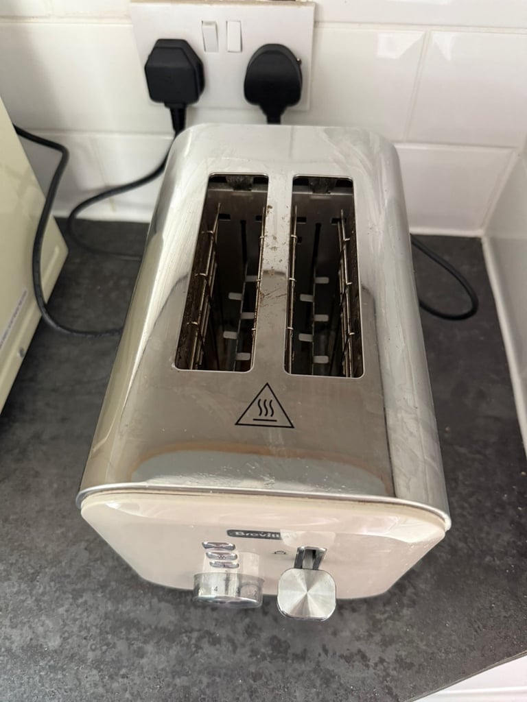 Russell Hobbs Microwave + Breville kettle and toaster bundle in Cream and Stainless Steel