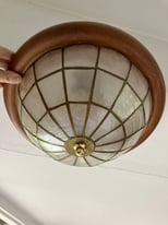 1990s BHS Capiz Shell flush mount ceiling light. Collect Chichester