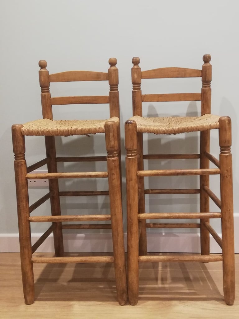 image for Rafia and wood stools