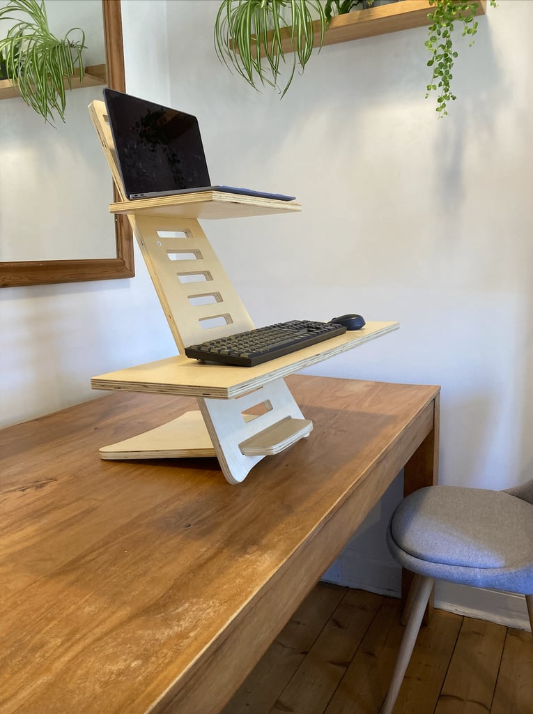 image for Ergonomic, Height Adjustable & Portable Standing Desk (wooden)
