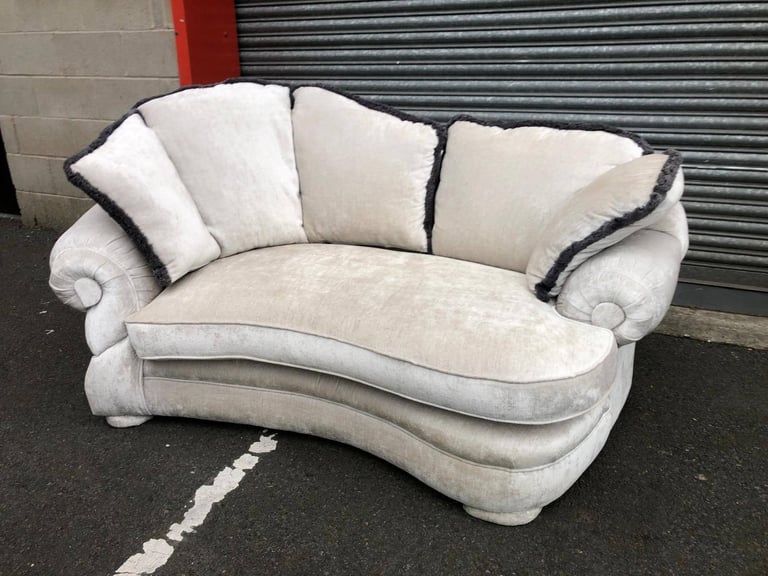 Grey Velvet 3 Seater Sofa 