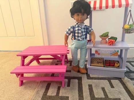 Our Generation Farmer's Market Set, with picnic table and