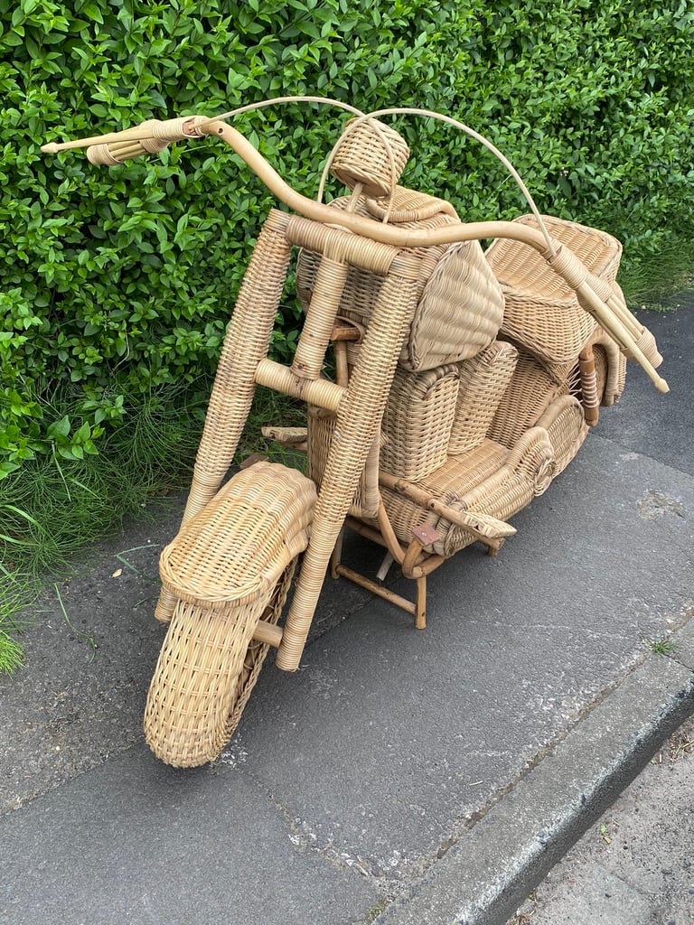 image for Ornamental wicker & bamboo motorcycle 