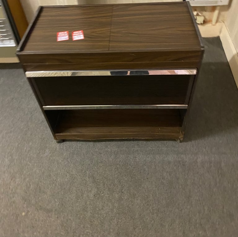 image for ☎️BROWN WOODEN HOT FOOD TROLLEY ON WHEELS