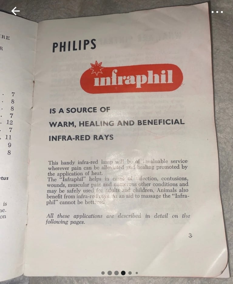 Vintage Philips Infraphil heat lamp 
