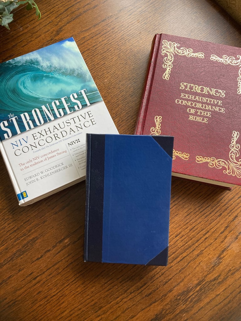 x3 Religious Books Study Bundle Concordance Cruden Strong Exhaustive