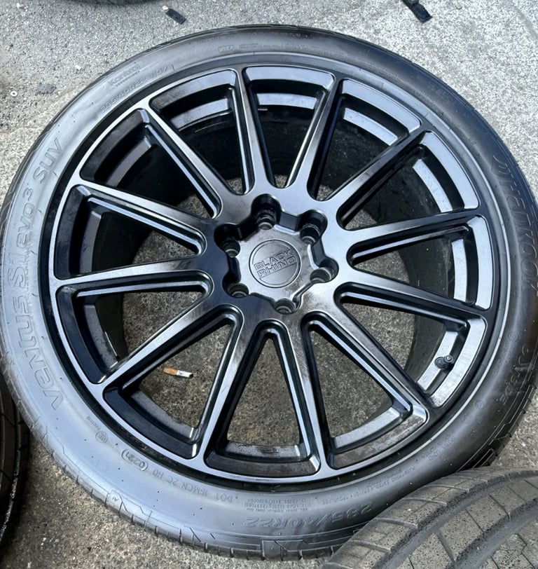 EX DISPLAY 22” Black Rhino Wass 6x139.7 Matte Black 285/40/22 HANKOOK 6-7mm