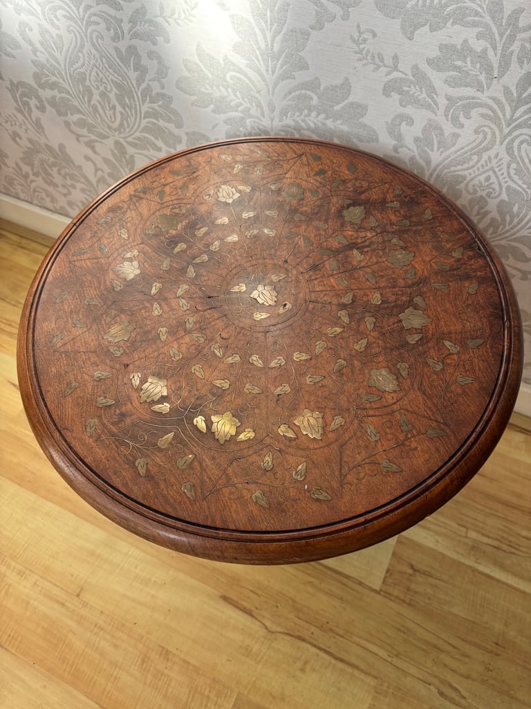 Anglo Indian Folding Carved Side Table Coffee Table