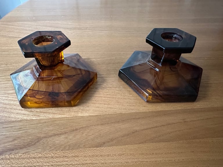 image for Davidson Cloud Glass candlestick holders