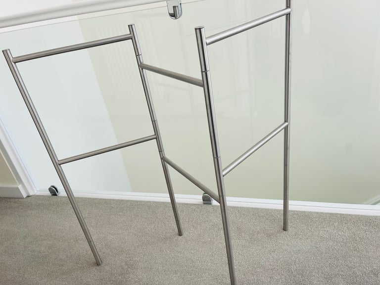 Two IKEA stainless steel clothes stands, organisers 