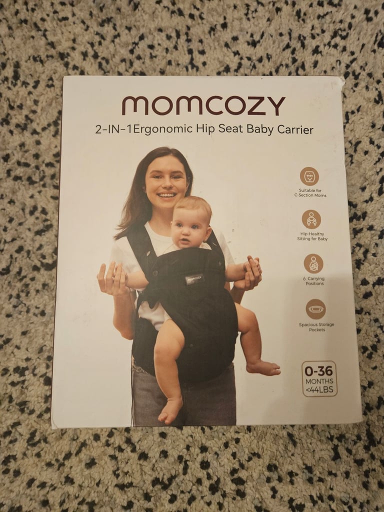 image for Momcozy 2-in-1 Ergonomic Hip Seat Baby Carrier