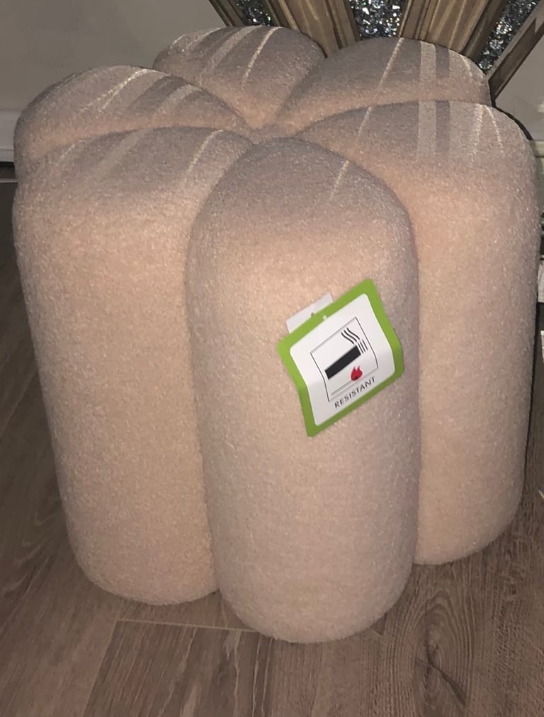 image for Soft Cream pouffe padded seat 