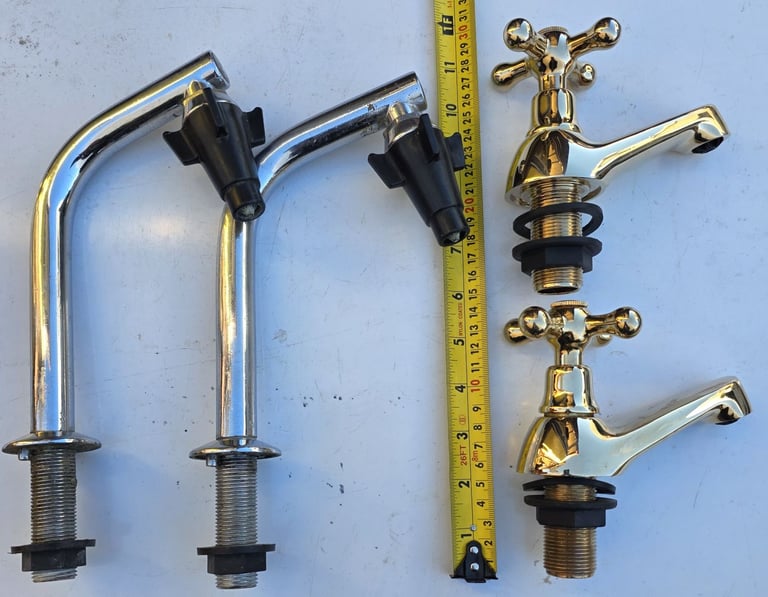 image for Traditional GOLD bathroom taps + ANOTHER set. READ DESCRIPTION PLEASE.