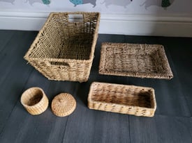 Decorative desk top baskets good used condition 