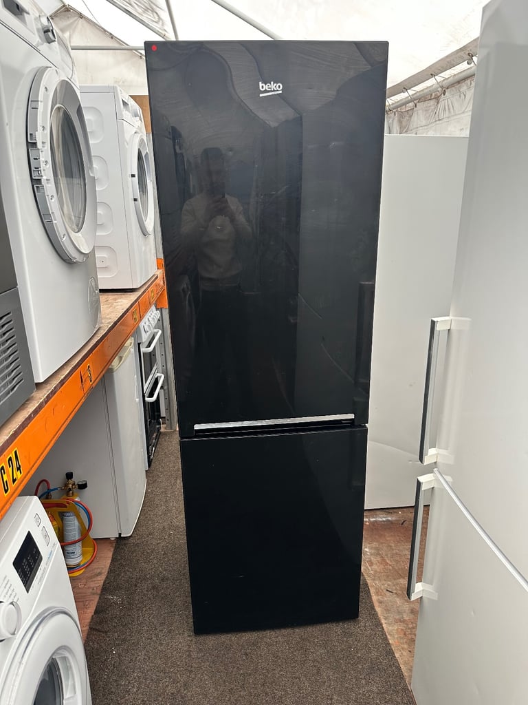 image for BEKO black good condition frost free fridge freezer 