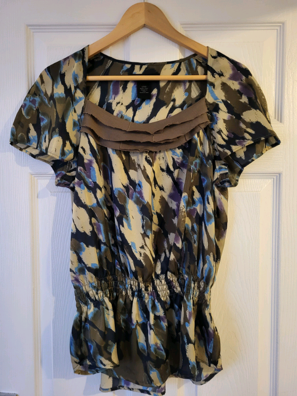 CK Silk Feel Short Sleeve Blouse - Multicoloured 