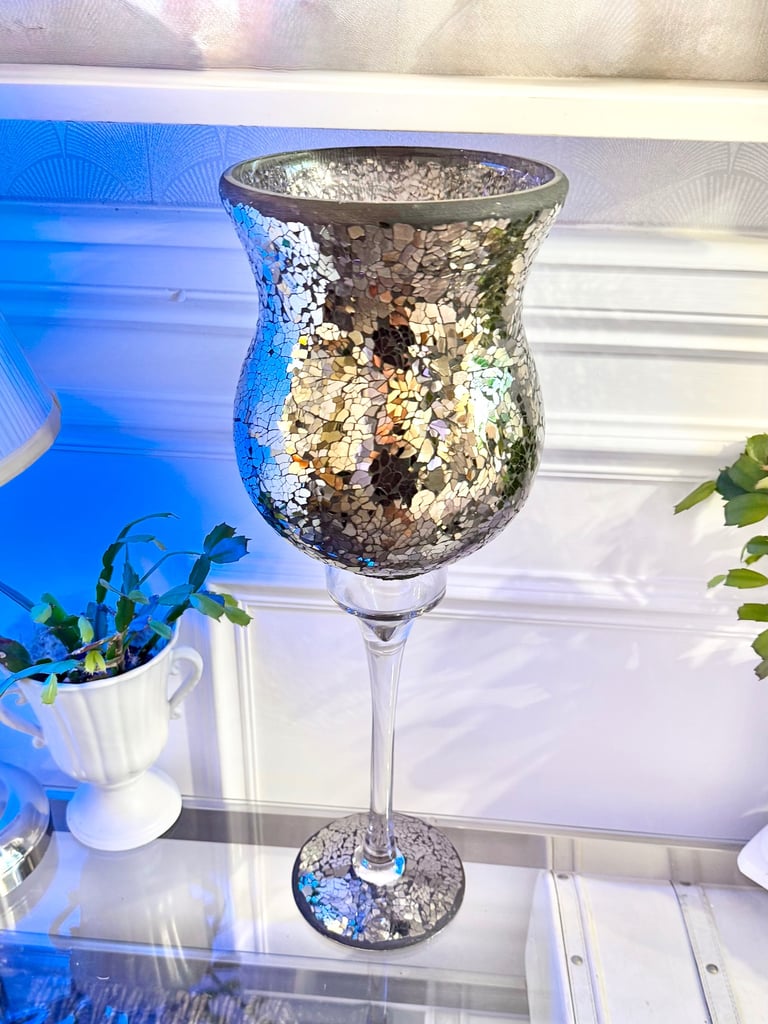 image for Vintage antique style - Tall heavy glass goblet glass - measure approximately 51x27cm